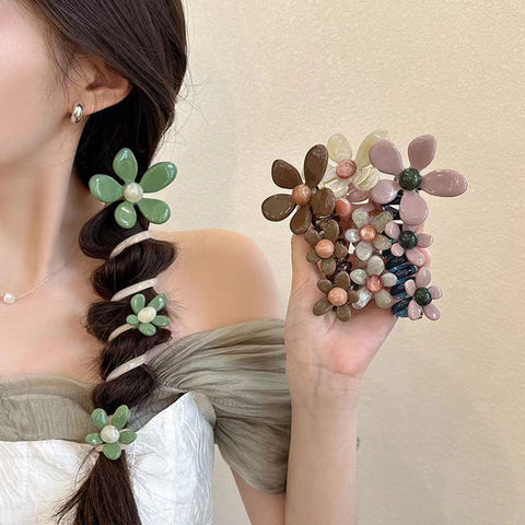 Acrylic Flower Hair Ties Women