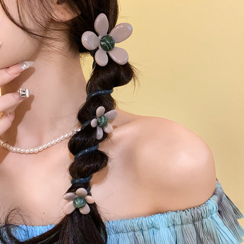 Acrylic Flower Hair Ties Women